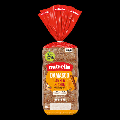 PAO NUTRELLA FORMA DAMASCO CANELA CHIA 350g