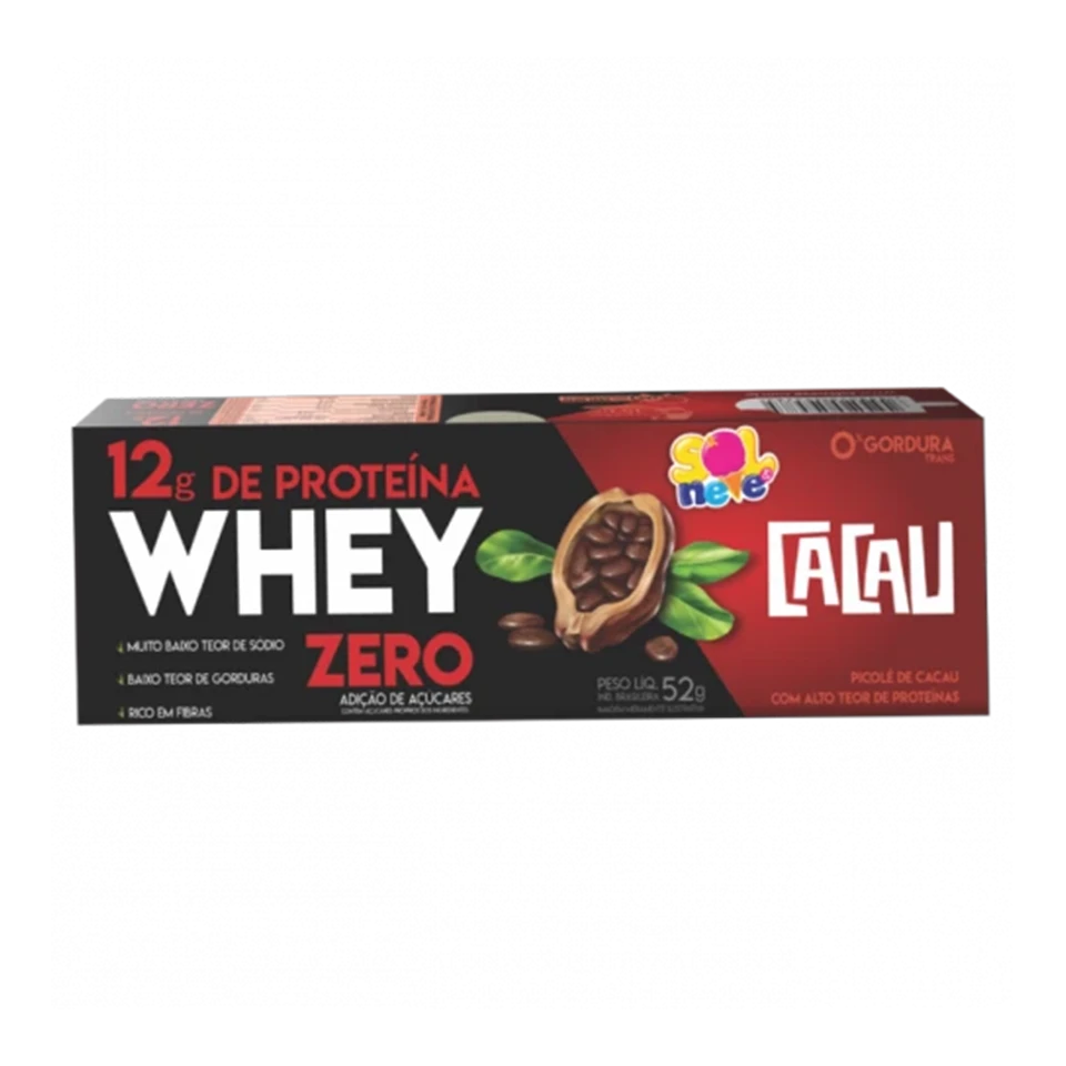 PICOLE SOL E NEVE WHEY PROTEIN 12g ZERO CACAU 52g – Mercado Serve Bem
