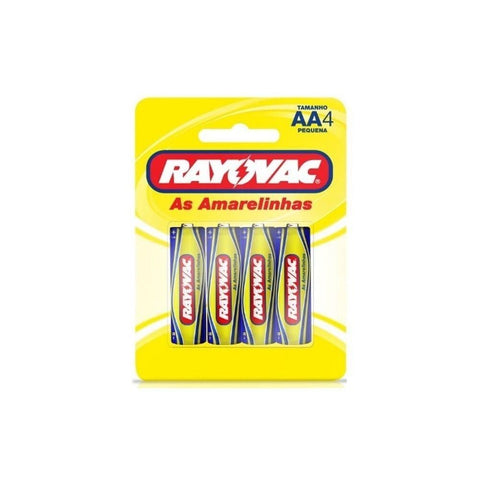 PILHA RAYOVAC AMARELA AA C/4