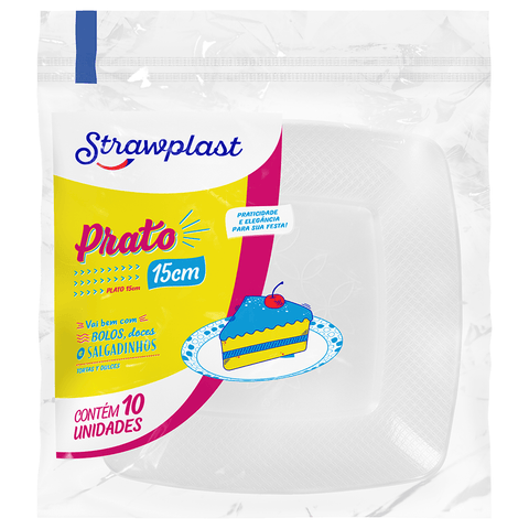 PRATO DESC SABOR FESTA QUADRAD C/10 BRANCO 15CM