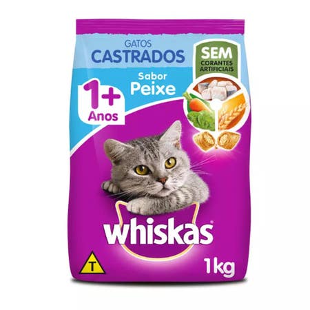 RACAO WHISKAS CASTRADOS PEIXE 1kg