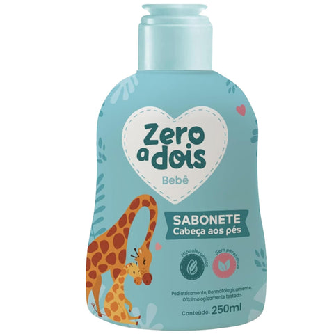 SABONETE LIQ ZERO A DOIS BEBE 250ML CABECA AOS PES
