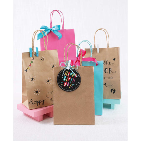 SACOLA KRAFT DECORADA P/ BEBIDAS un