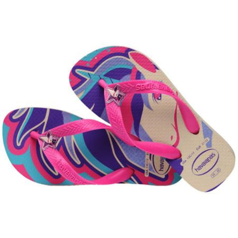 HAVAIANAS KIDS FANTASY BEGE PALHA/MAGENTA 27/28
