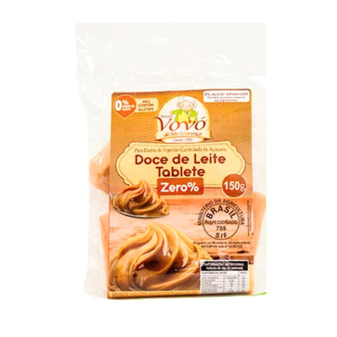 DOCES VOVO ZERO 150G LEITE TABLETE