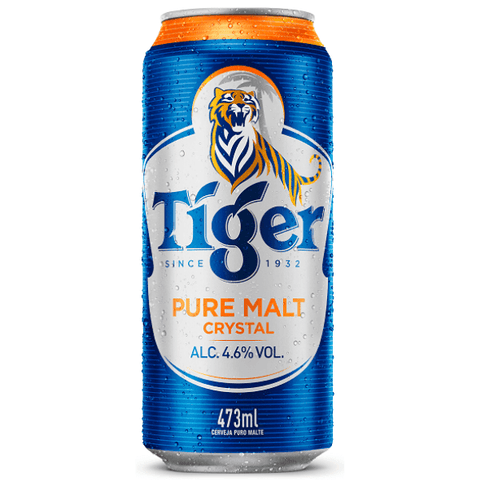 CERVEJA TIGER PURE MALT CRYSTAL 4.6% ALCOOL 473ml