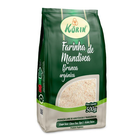 FARINHA MANDIOCA KORIN ORGANICA BRANCA 500g