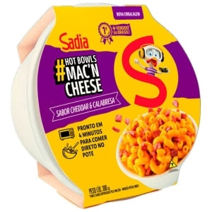 MACARRAO SADIA HOT BOWLS CHEDDAR CALABRESA 300g