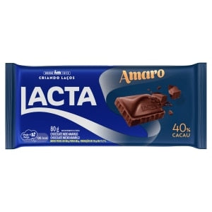 CHOCOLATE LACTA AMARO 40% CACAU 80g