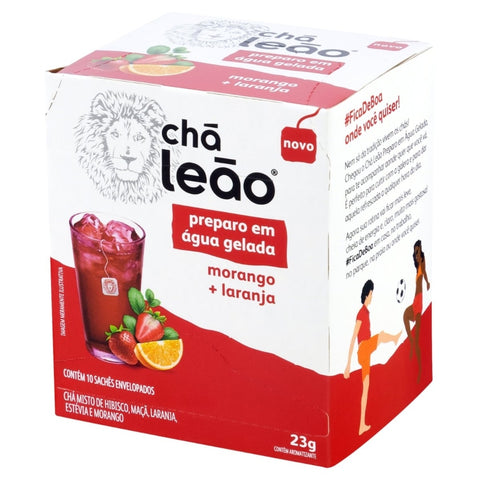 CHA LEAO GELADO C10 23G MORANGO LARANJA