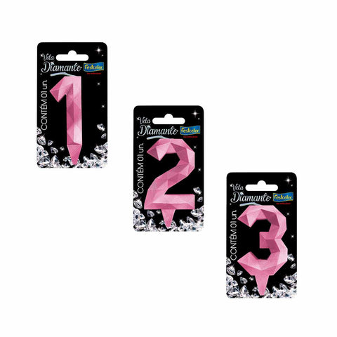 VELA DIAMANTE CANDY C/1 AZUL N3