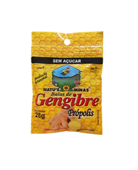 BALA NATUS MINAS GENGIBRE PROPOLIS S/ACUCAR 28g