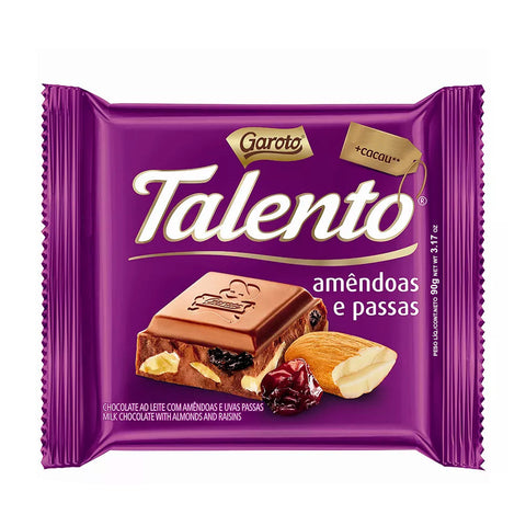 CHOCOLATE GAROTO TALENTO AMENDOAS PASSAS 90G
