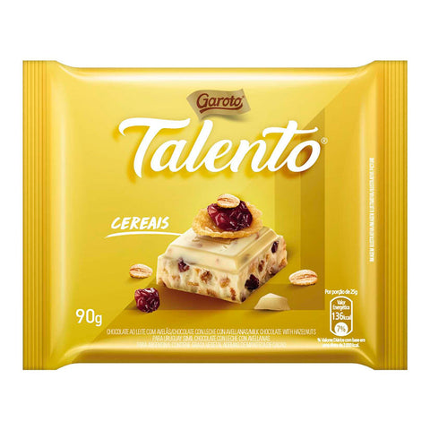 CHOCOLATE GAROTO TALENTO CEREAIS PASSAS 85G