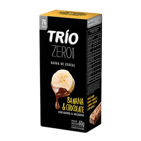 BARRA CEREAL TRIO ZERO BANANA CHOCOLATE 60g