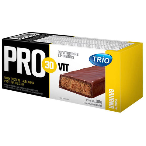 BARRA PROTEINA TRIO PRO30VT BANANA C/3 99g