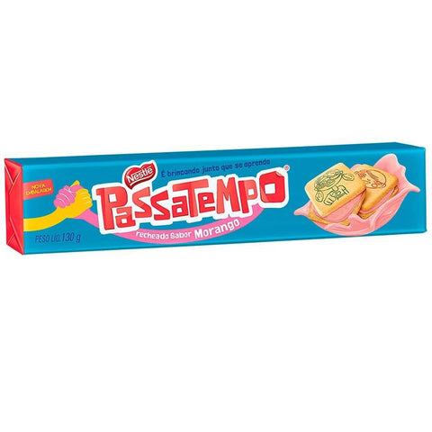 BISCOITO NESTLE PASSATEMPO RECHEADO MORANGO 130g