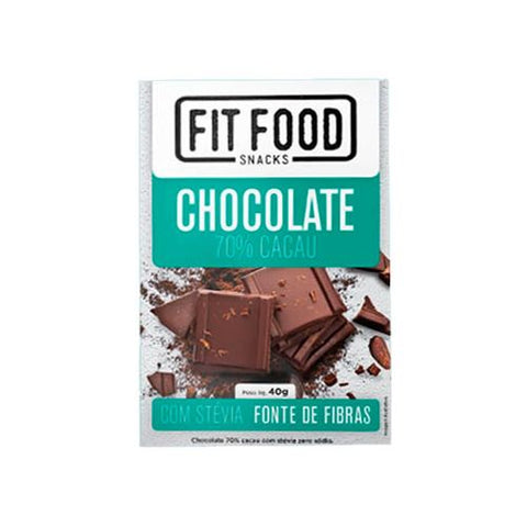 CHOCOLATE FIT FOOD STEVIA 70% CACAU 40G