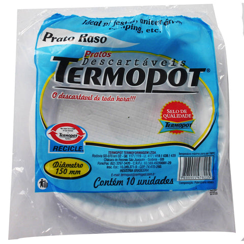 PRATO DESC TERMOPOT BRANCO 18cm C/10