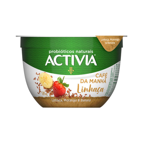 IOGURTE ACTIVIA CAFE DA MANHA LINHACA MORANGO BANANA 170g