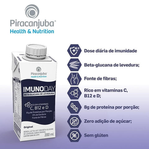 BEBIDA LACTEA PIRACANJUBA IMUNODAY ORIGINAL 200ml