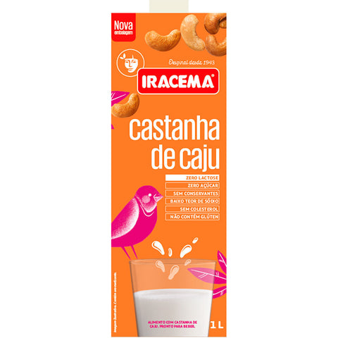 BEBIDA IRACEMA ZERO LACTOSE CASTANHA CAJU 1L