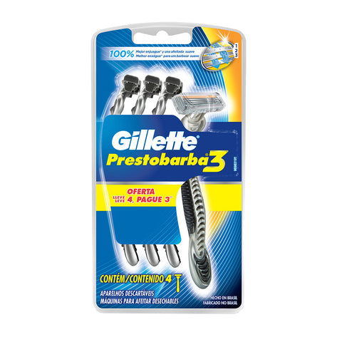 APARELHO GILLETTE PRESTOBARBA 3 LV4 PG3