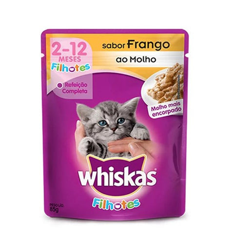 RACAO WHISKAS FILHOTES FRANGO AO MOLHO SH 85G