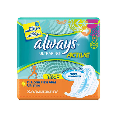 ABSORVENTE ALWAYS ULTRAFINO ACTIVE C/ABAS C/8