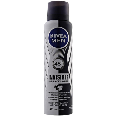 DESODORANTE NIVEA AERO MEN INVISIBLE BLACK WHITE 150ML