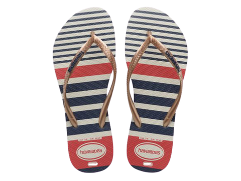 HAVAIANAS SLIM NAUTICAL BRANCO/ROSE GOLD 39/40