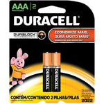 PILHA DURACELL ALCALINA AAA C/2