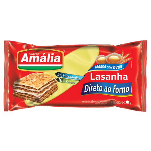 MASSA LASANHA STA AMALIA OVOS DIRETO FORNO 500G