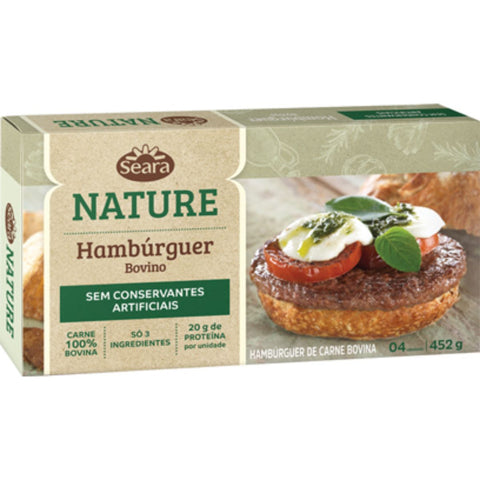HAMBURGUER SEARA NATURE BOVINO TRAD C/4  452g