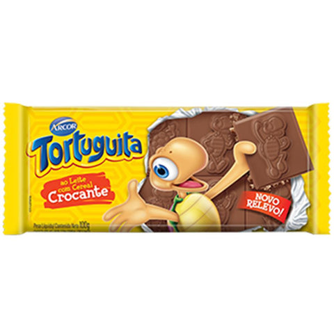 CHOCOLATE ARCOR TORTUGUITA AO LEITE CEREAIS CROC 100g
