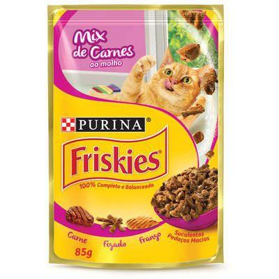 RACAO FRISKIES MIX CARNE AO MOLHO SH 85g