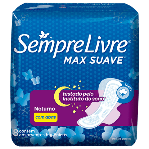 ABSORVENTE SEMPRE LIVRE MAX SUAVE NOTURNO C/ABAS C/8