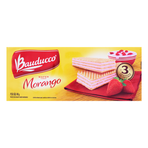 BISCOITO BAUDUCCO WAFER MORANGO 140G