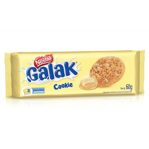 BISCOITO NESTLE COOKIES GALAK CHOCOLATE BRANCO 60g