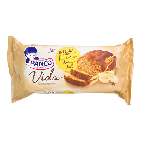 BOLO PANCO INTEGRAL BANANA AVEIA MEL 250G