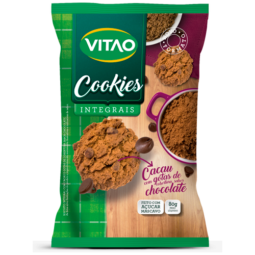 BISC VITAO COOKIE INTEGRAL CACAU GOTAS CHOC 80g