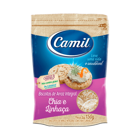 BISCOITO CAMIL ARROZ INTEGRAL CHIA LINHACA 150g