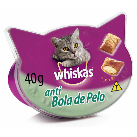 RACAO WHISKAS PETISCO ANTI BOLA PELO PT 40g