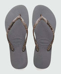 HAVAIANAS SLIM LOGO METALIC CINZA 33/34