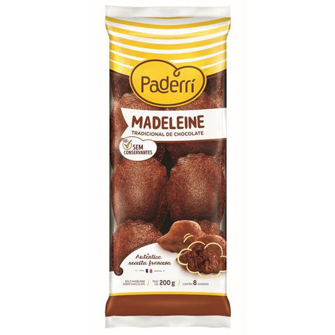 BOLO PADERRI MADELEINE CHOCOLATE C/8 200g