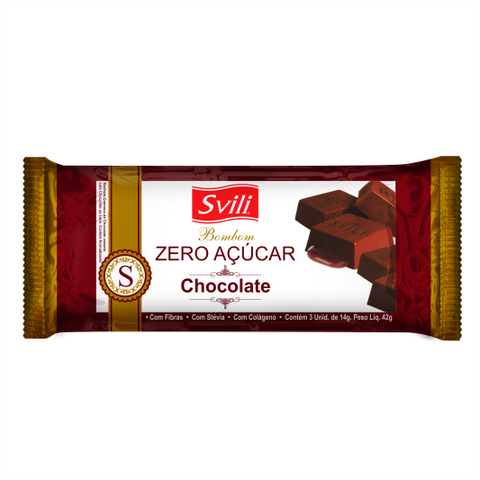 BOMBOM SVILI ZERO CHOCOLATE C/3 42G