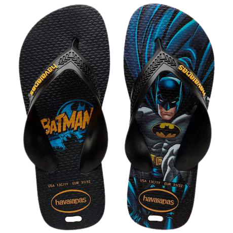 HAVAIANAS KIDS MAX HEROIS PRETO/PRETO/AZUL 31/32