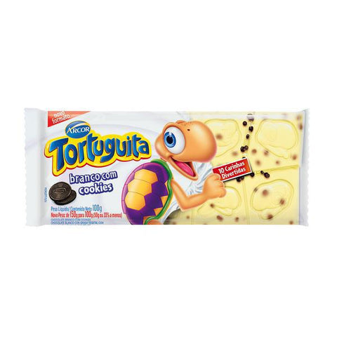 CHOCOLATE ARCOR TORTUGUITA BRANCO C/ COOKIES 100g