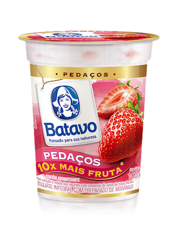 IOGURTE BATAVO PEDACOS FRUTAS MORANGO 100G