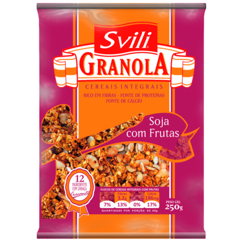 GRANOLA SVILI ZERO ACUCAR SOJA FRUTAS 250G